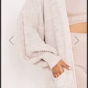 Missy Empire | Sweaters | Beige Knit Balloon Sleeve Cardigan | Poshmark